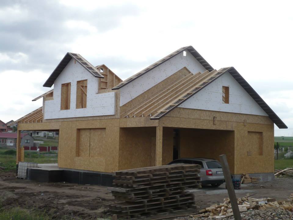Constructie casa de lemn la Galati. Casa tip framing