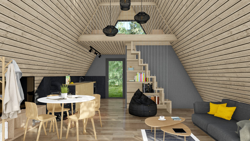 a frame cabana de lemn design