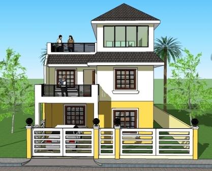 3 Storey model house plan india
