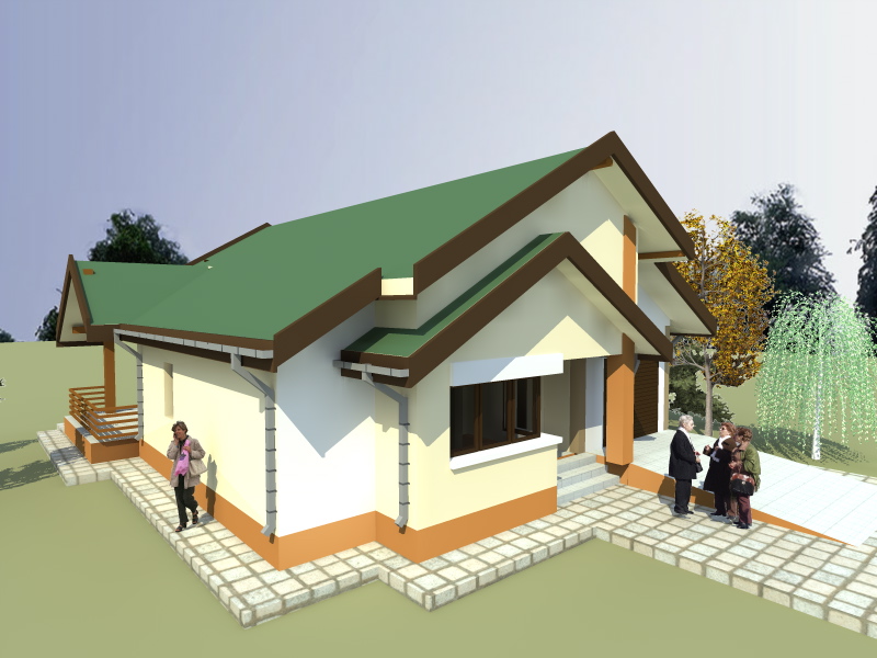 proiect casa parter de lemn sau caramida cu 3 dormitoare in iasi